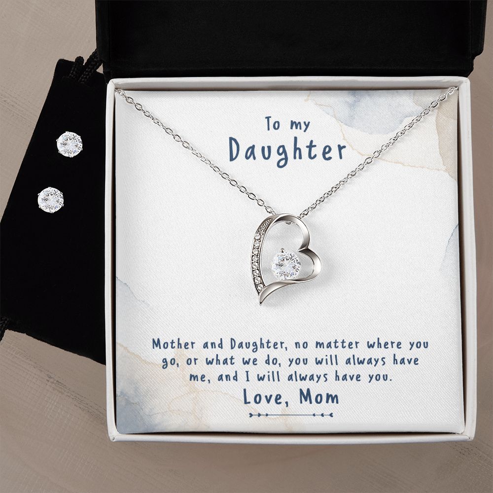 Daughter Forever Love Heart Jewelry Set | Custom Heart Design