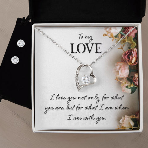 Girlfriend Jewelry Set, Heart Necklace and Earring Set | Custom Heart Design