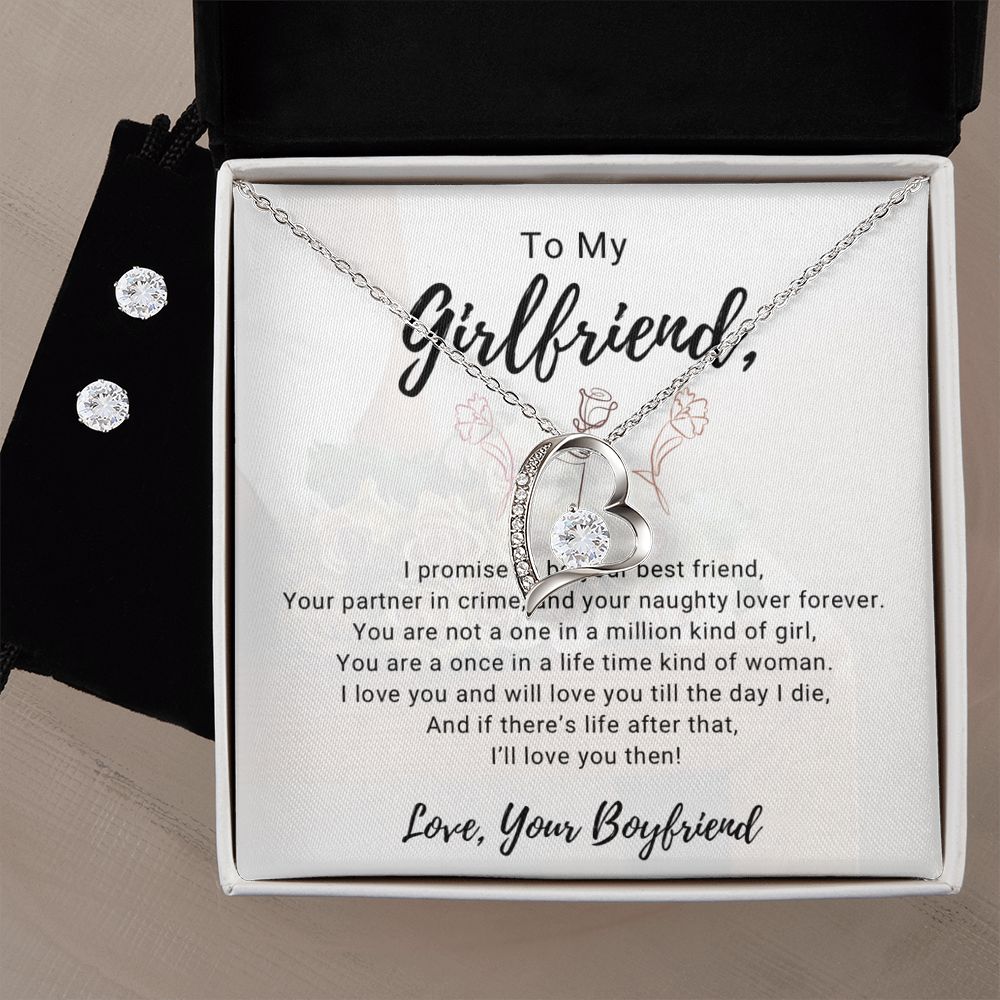 Girlfriend Jewelry Set, Heart Necklace and Earring| Set | Custom Heart Design