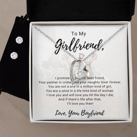 Girlfriend Jewelry Set, Heart Necklace and Earring| Set | Custom Heart Design