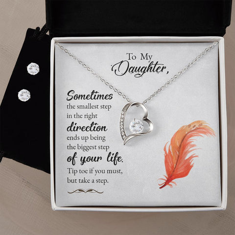 Daughter Forever Love Heart Jewelry Set | Custom Heart Design