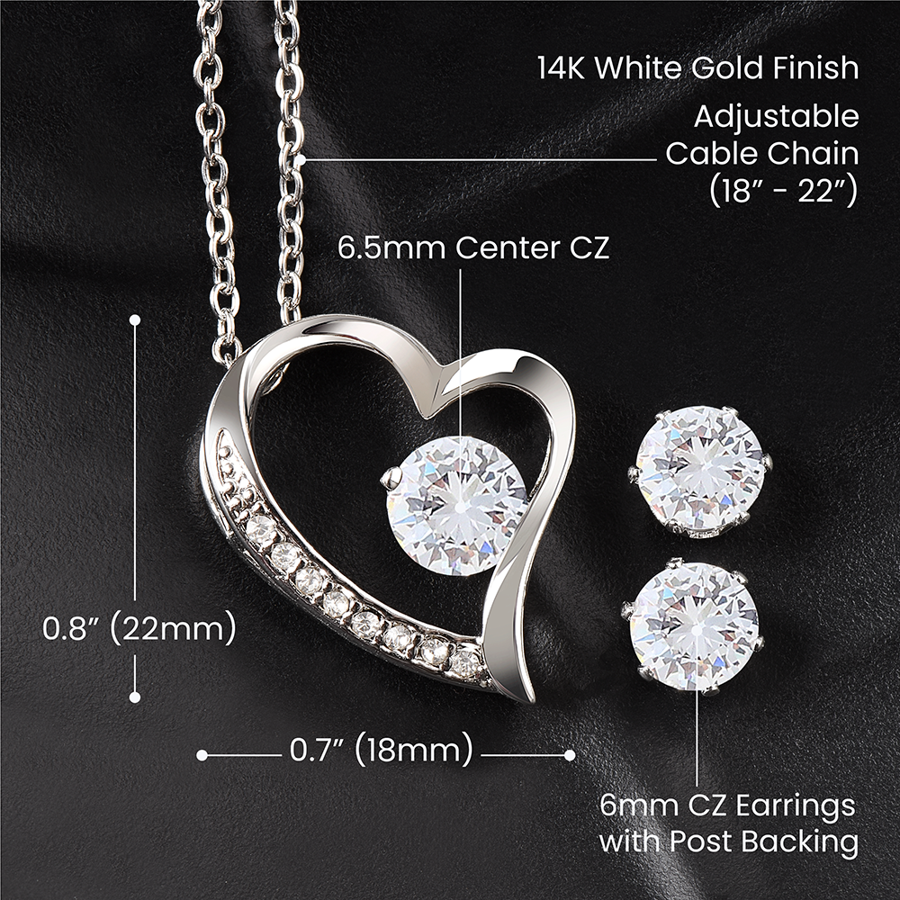 Daughter Forever Love Heart Jewelry Set | Custom Heart Design