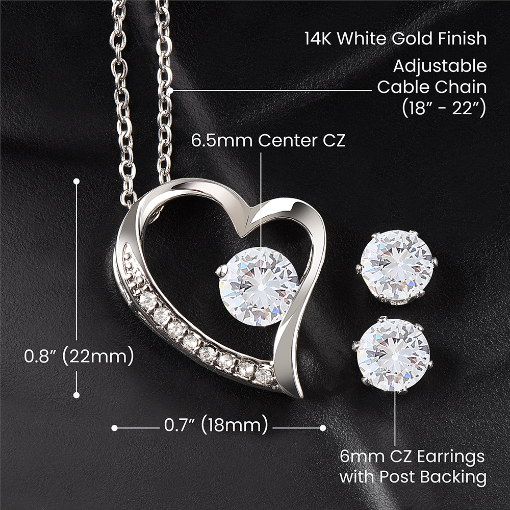 Girlfriend Jewelry Set, Heart Necklace and Earring Set | Custom Heart Design