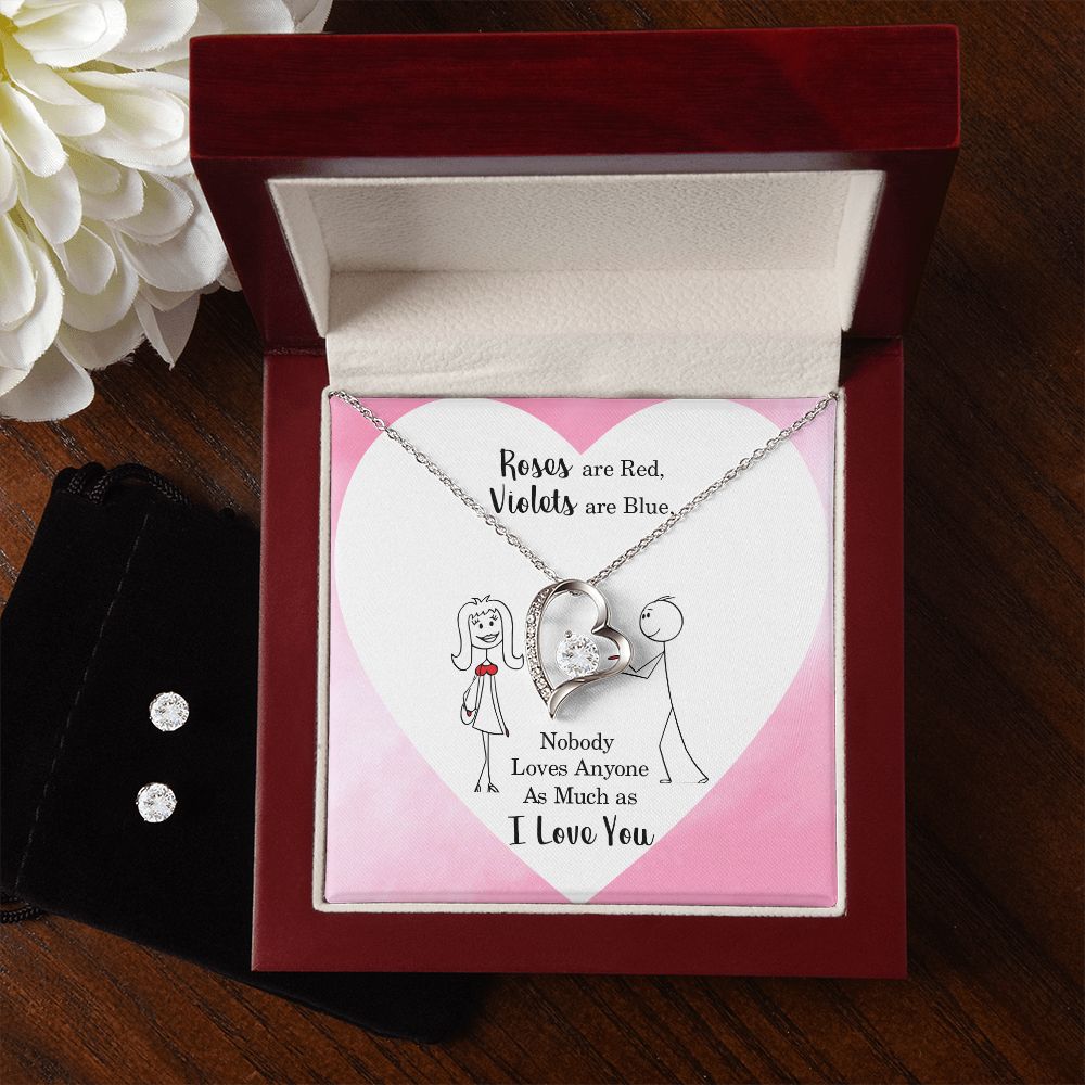 Girlfriend Jewelry Set, Heart Necklace and Earring Set | Custom Heart Design