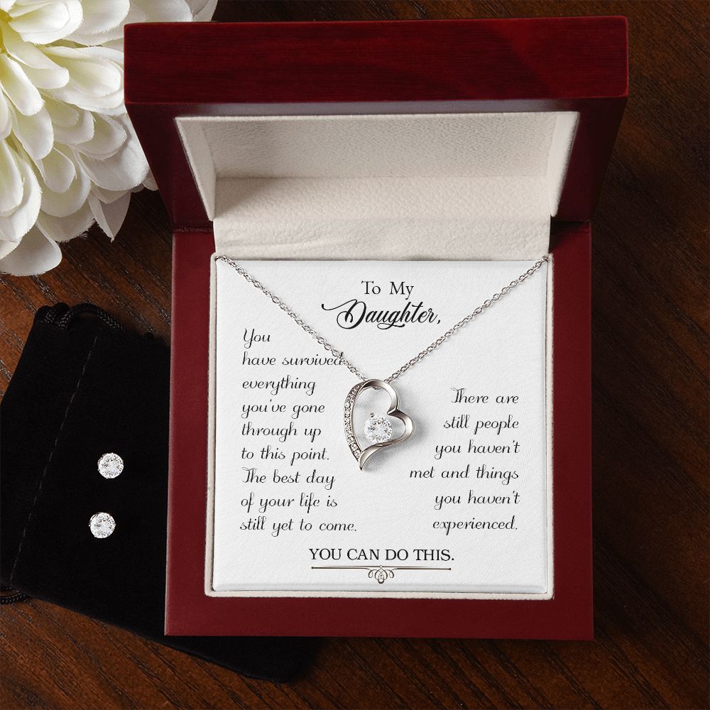 Daughter Forever Love Heart Jewelry Set | Custom Heart Design