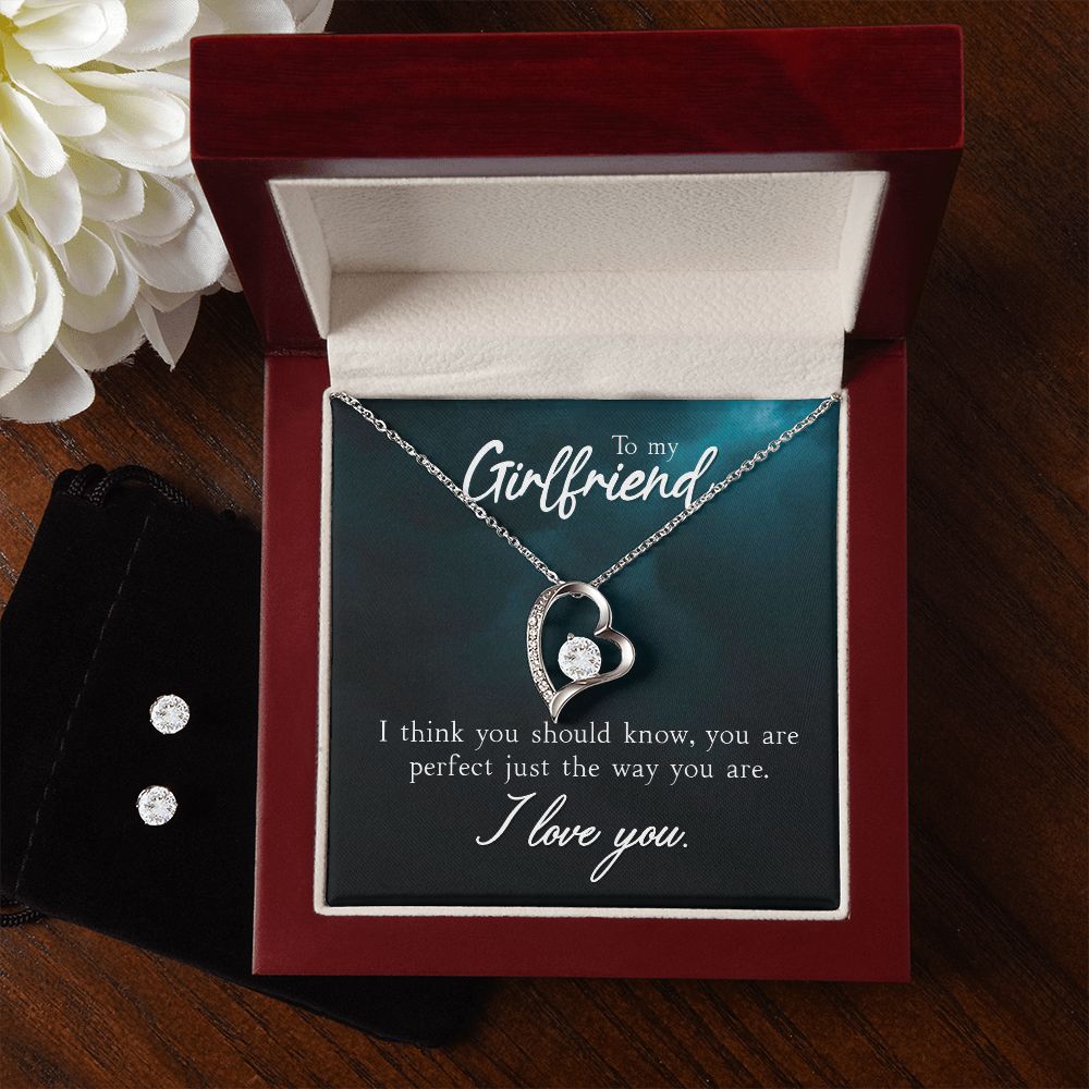 Girlfriend Jewelry Set, Heart Necklace and Earring Set | Custom Heart Design