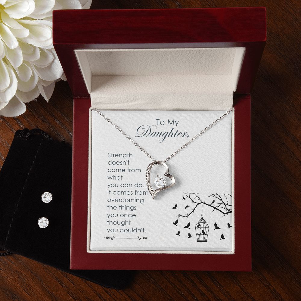 Daughter Forever Love Heart Jewelry Set | Custom Heart Design