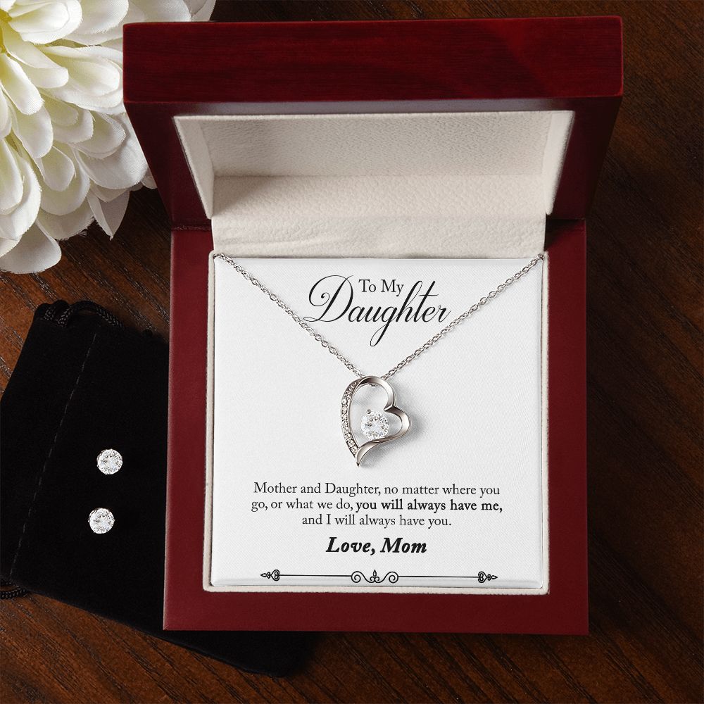 Daughter Forever Love Heart Jewelry Set | Custom Heart Design