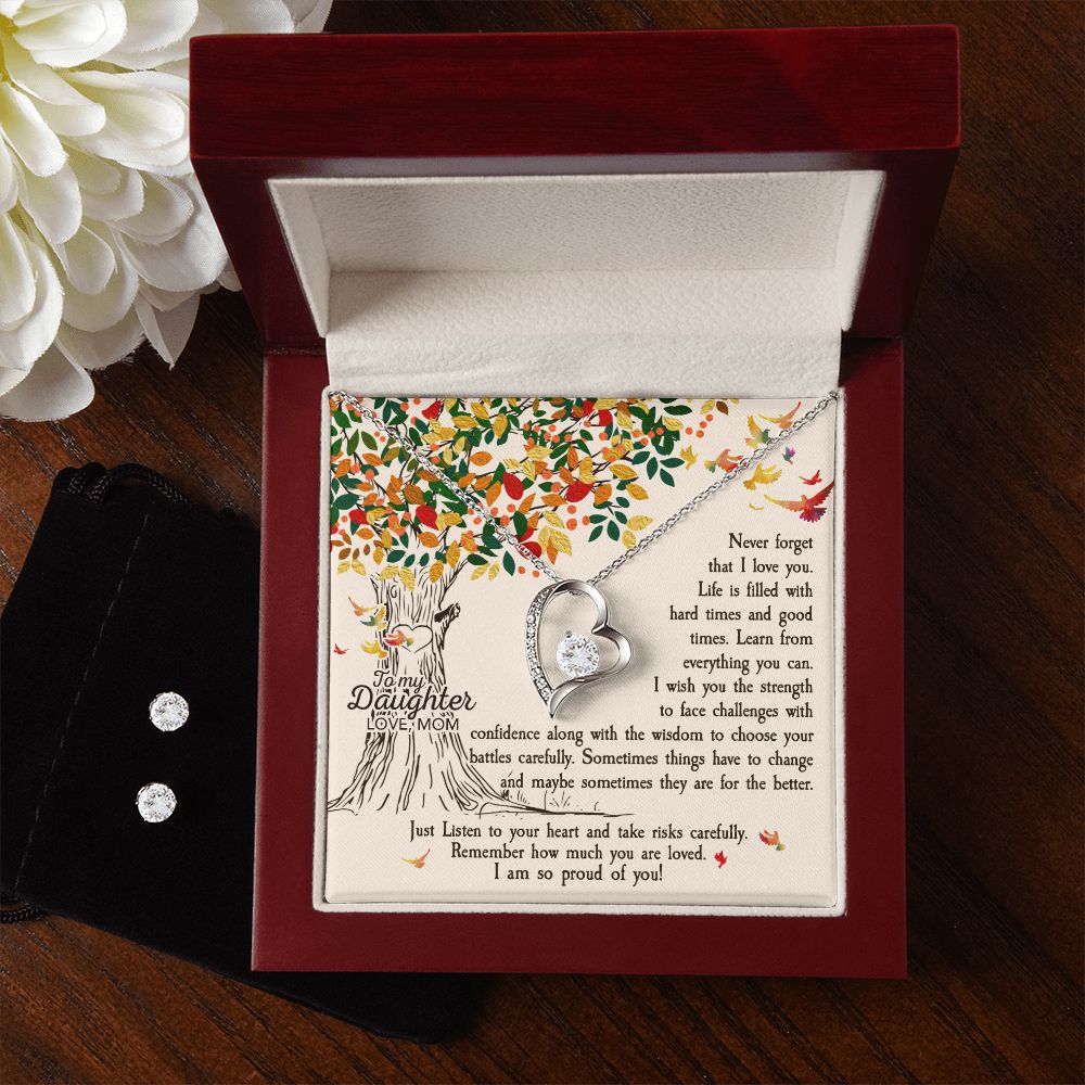 Daughter Forever Love Heart Jewelry Set | Custom Heart Design