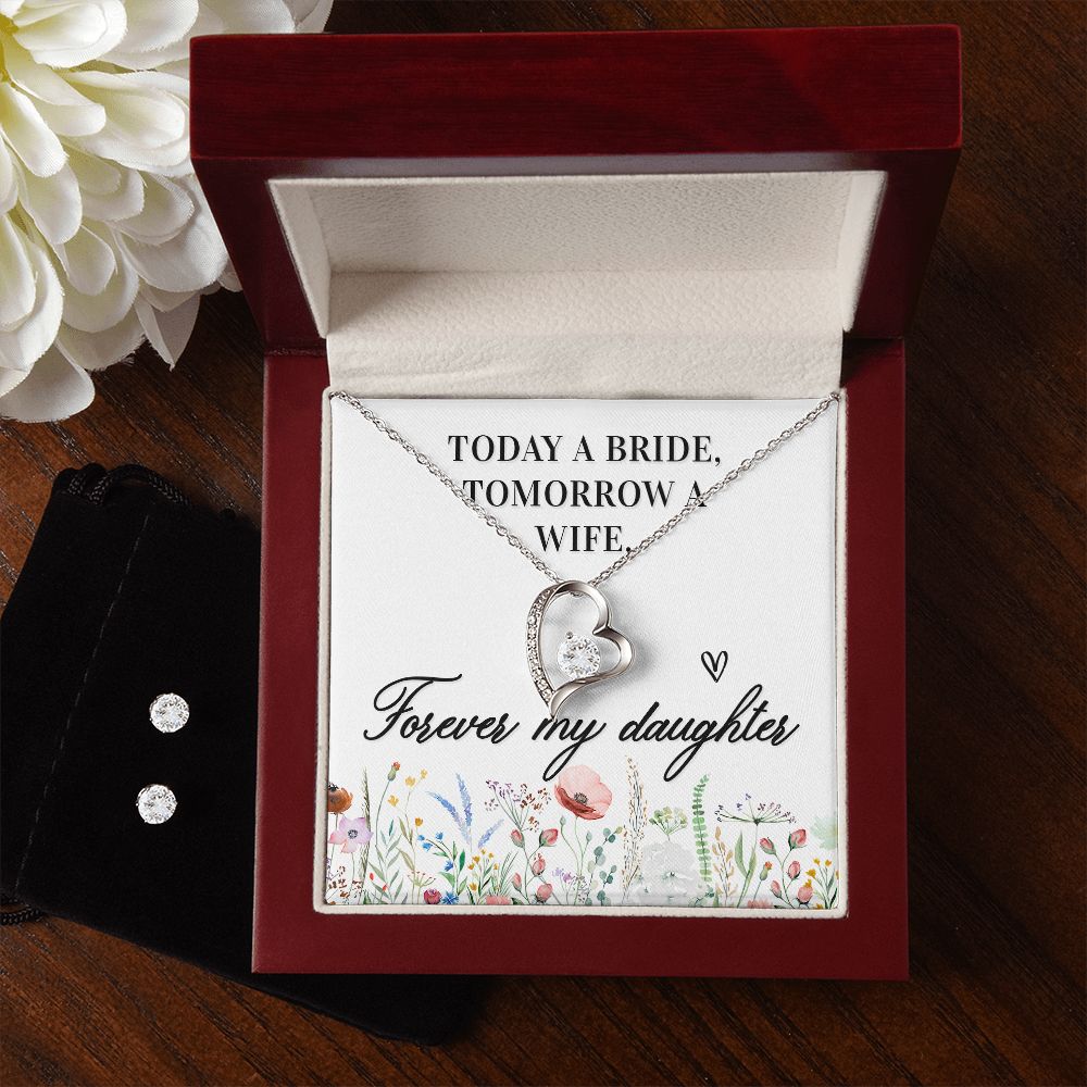 Daughter Forever Love Heart Jewelry Set | Custom Heart Design