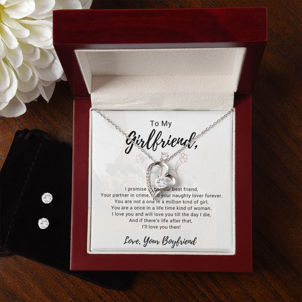 Girlfriend Jewelry Set, Heart Necklace and Earring| Set | Custom Heart Design