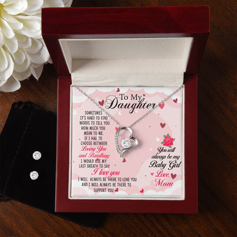 Daughter Forever Love Heart Jewelry Set | Custom Heart Design