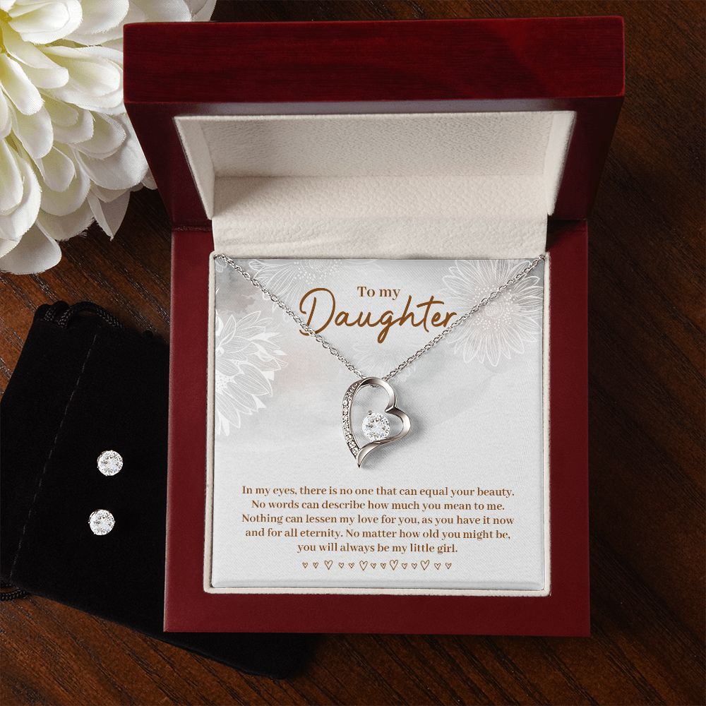 Daughter Forever Love Heart Jewelry Set | Custom Heart Design