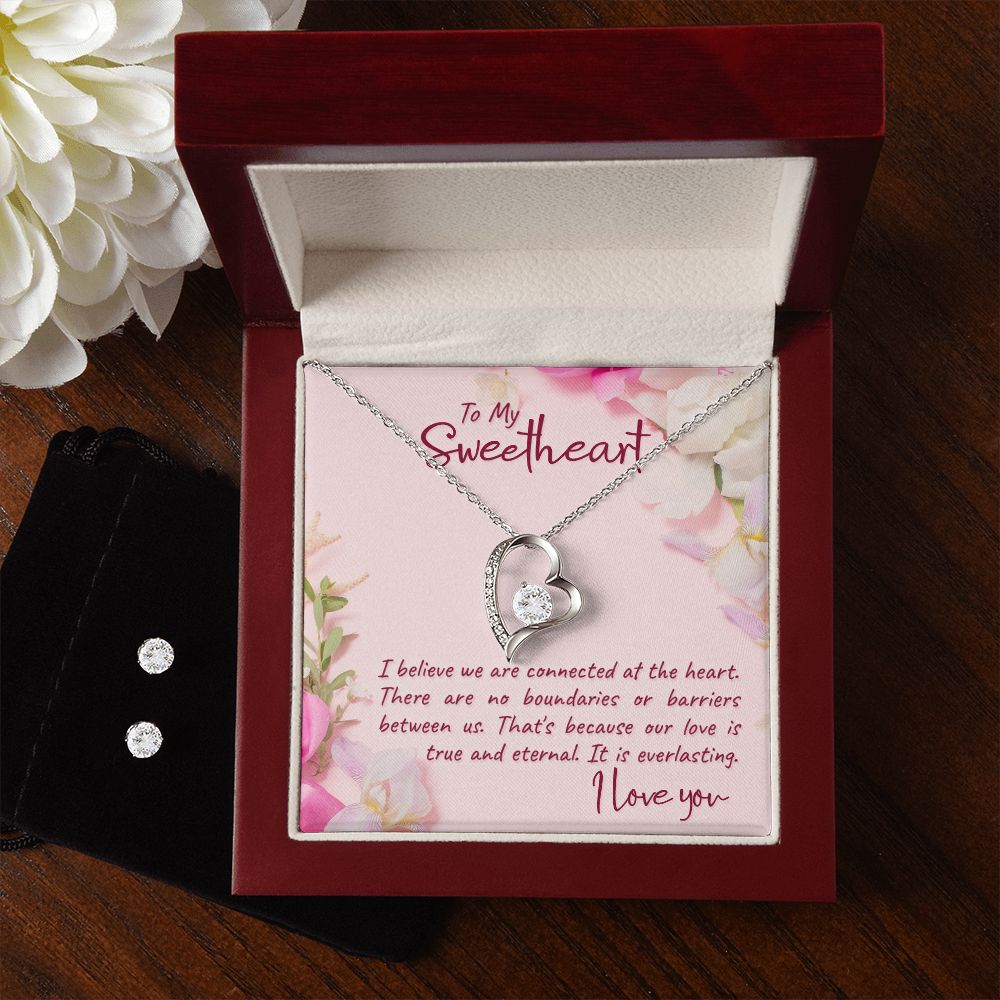Girlfriend Jewelry Set, Heart Necklace and Earring Set | Custom Heart Design