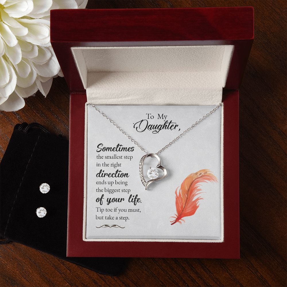 Daughter Forever Love Heart Jewelry Set | Custom Heart Design