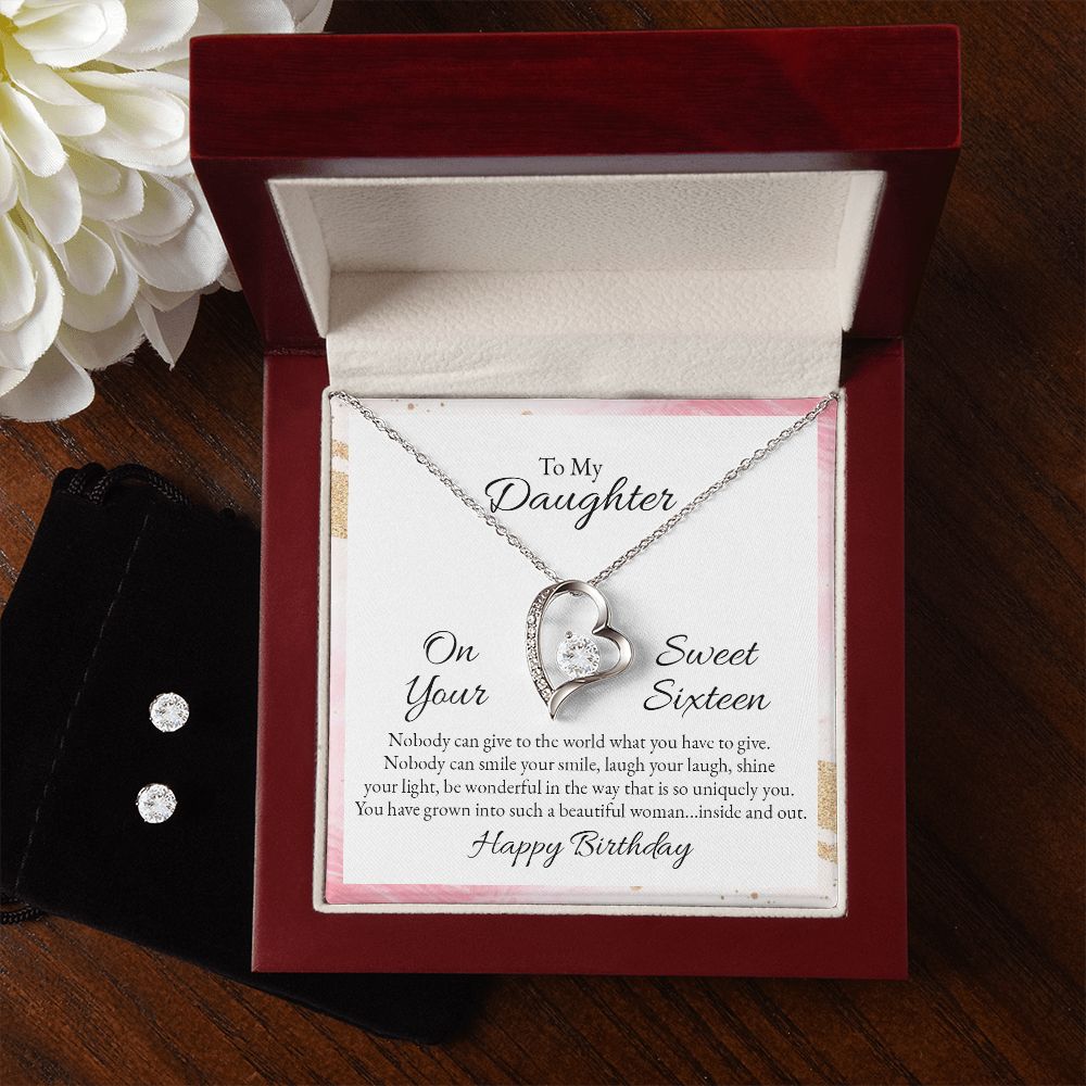 Daughter Forever Love Heart Jewelry Set | Custom Heart Design