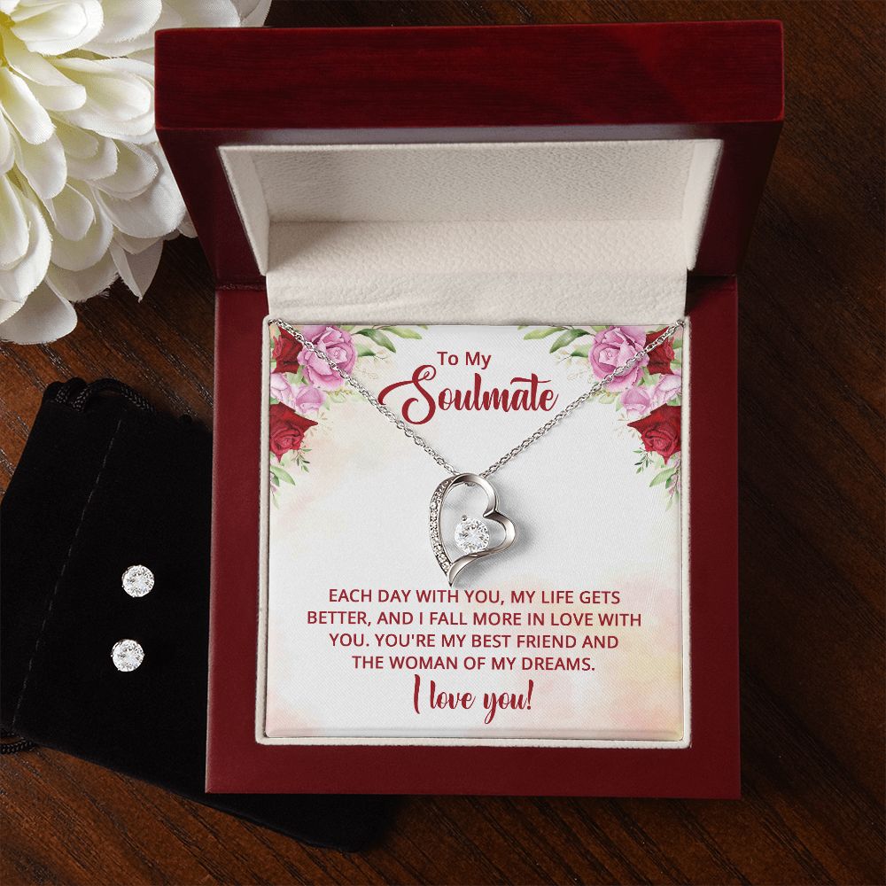 Girlfriend Jewelry Set, Heart Necklace and Earring Set | Custom Heart Design