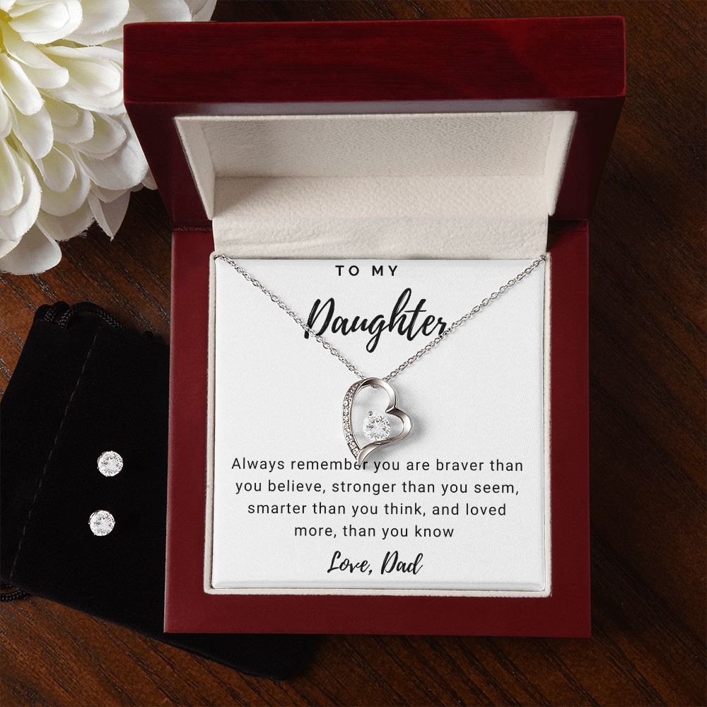 Daughter Forever Love Heart Jewelry Set | Custom Heart Design