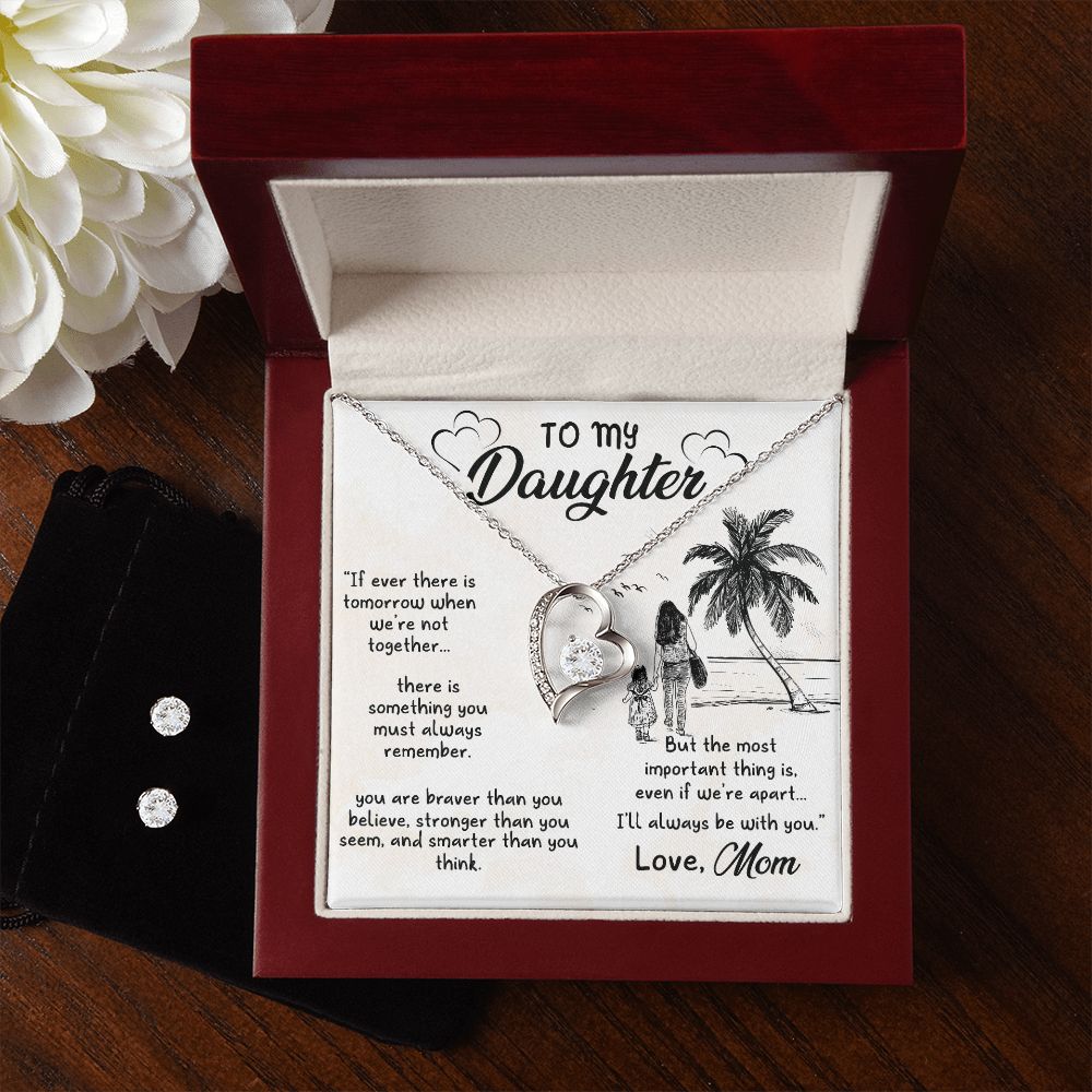 Daughter Forever Love Heart Jewelry Set | Custom Heart Design