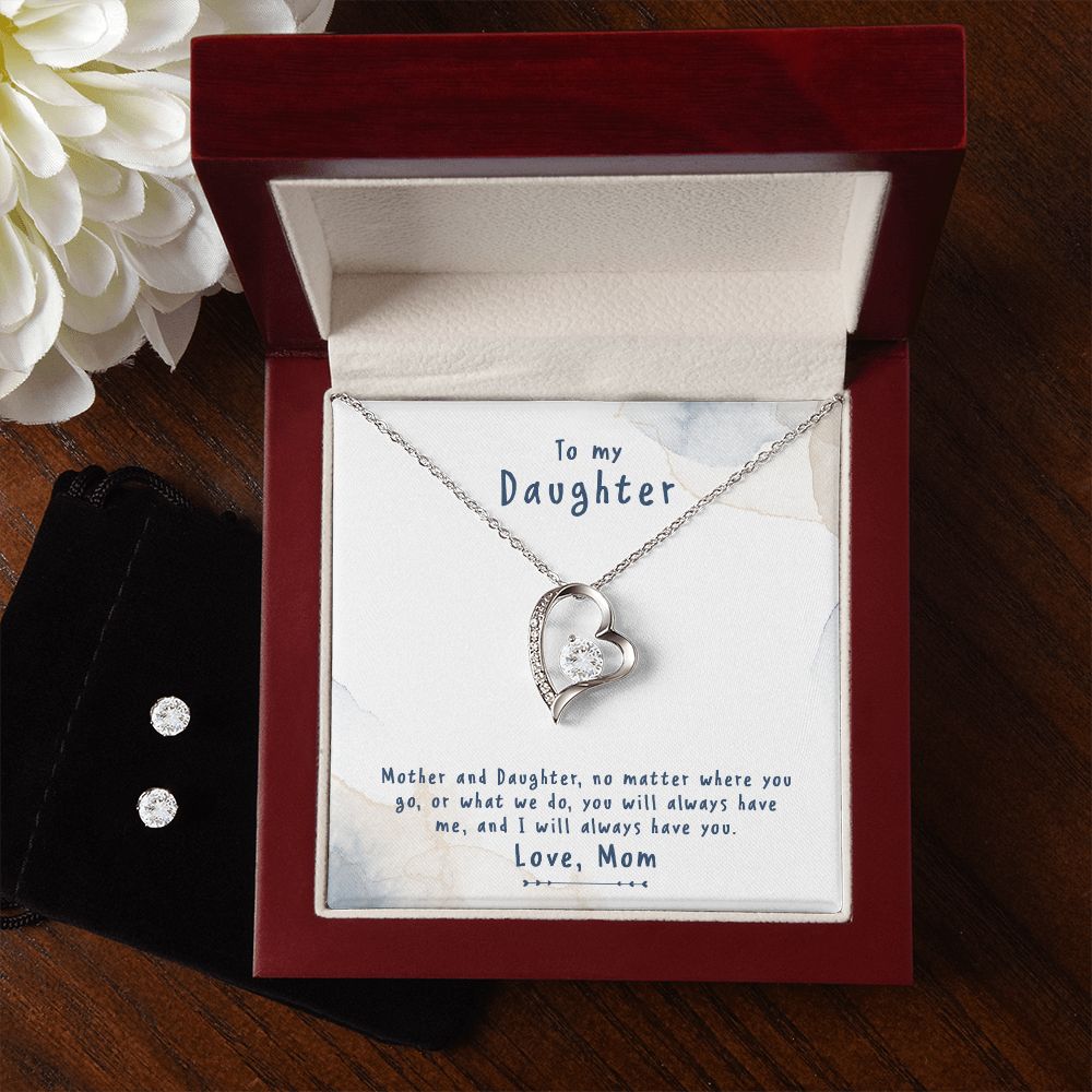 Daughter Forever Love Heart Jewelry Set | Custom Heart Design