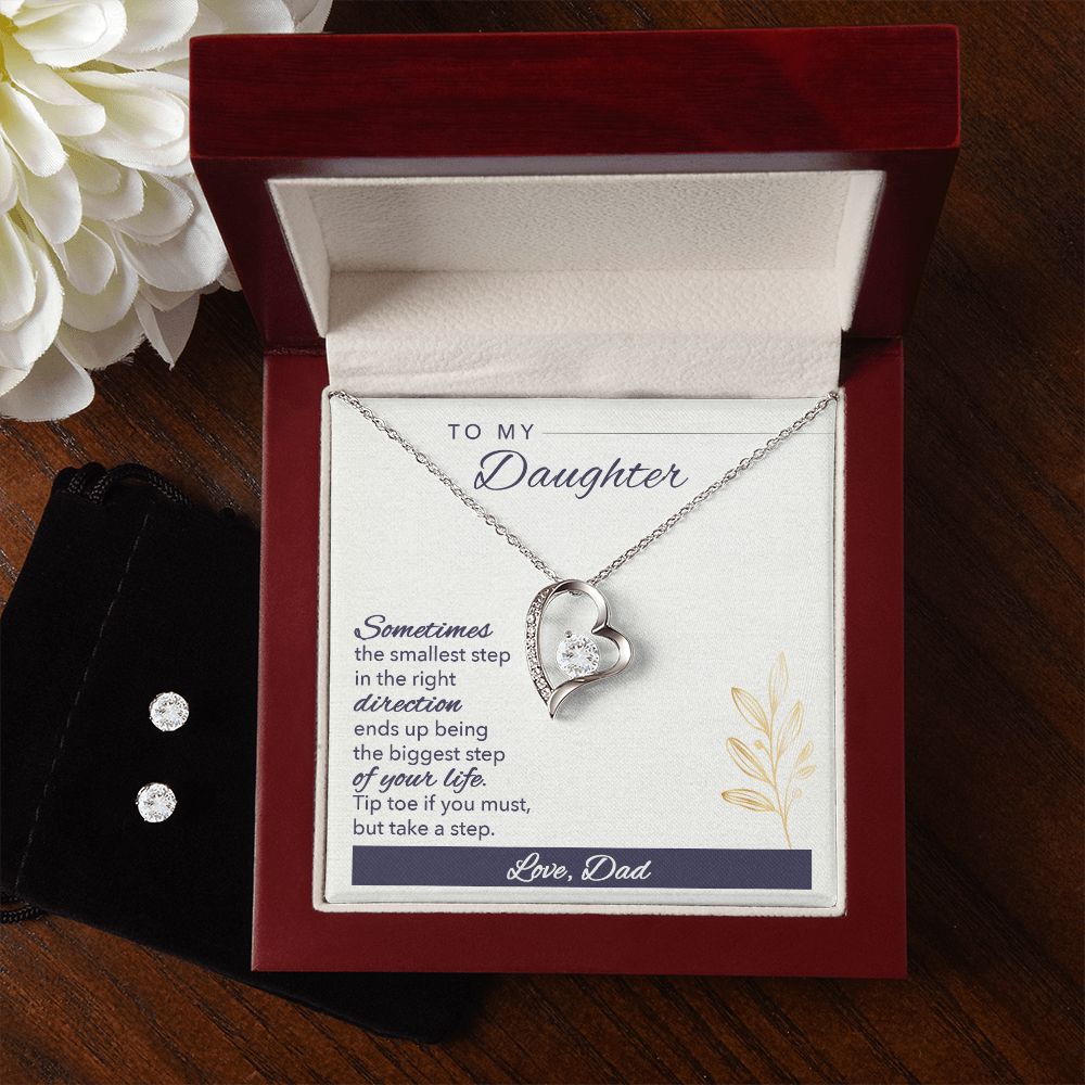 Daughter Forever Love Heart Jewelry Set | Custom Heart Design
