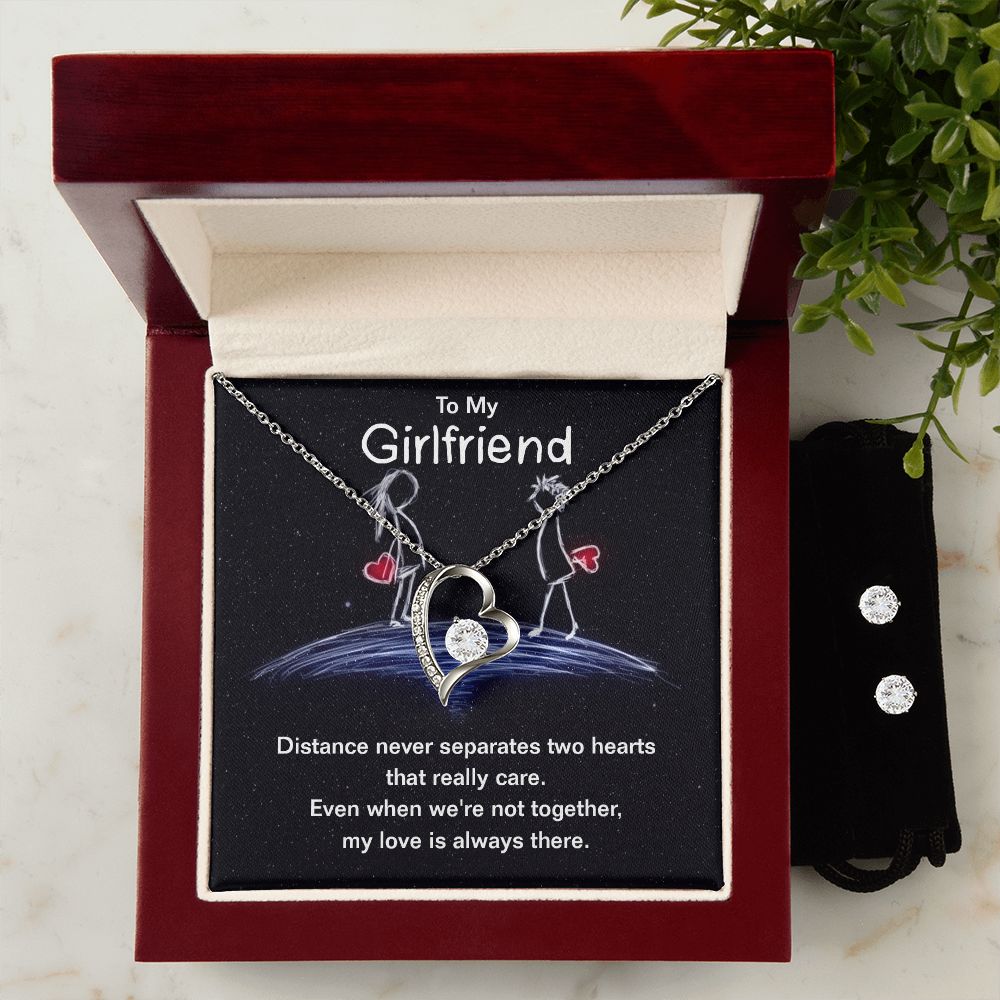 Girlfriend Jewelry Set, Heart Necklace and Earring Set | Custom Heart Design