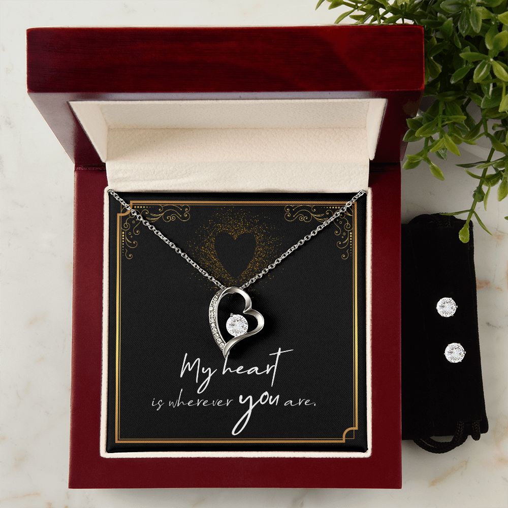 Girlfriend Jewelry Set, Heart Necklace and Earring Set | Custom Heart Design