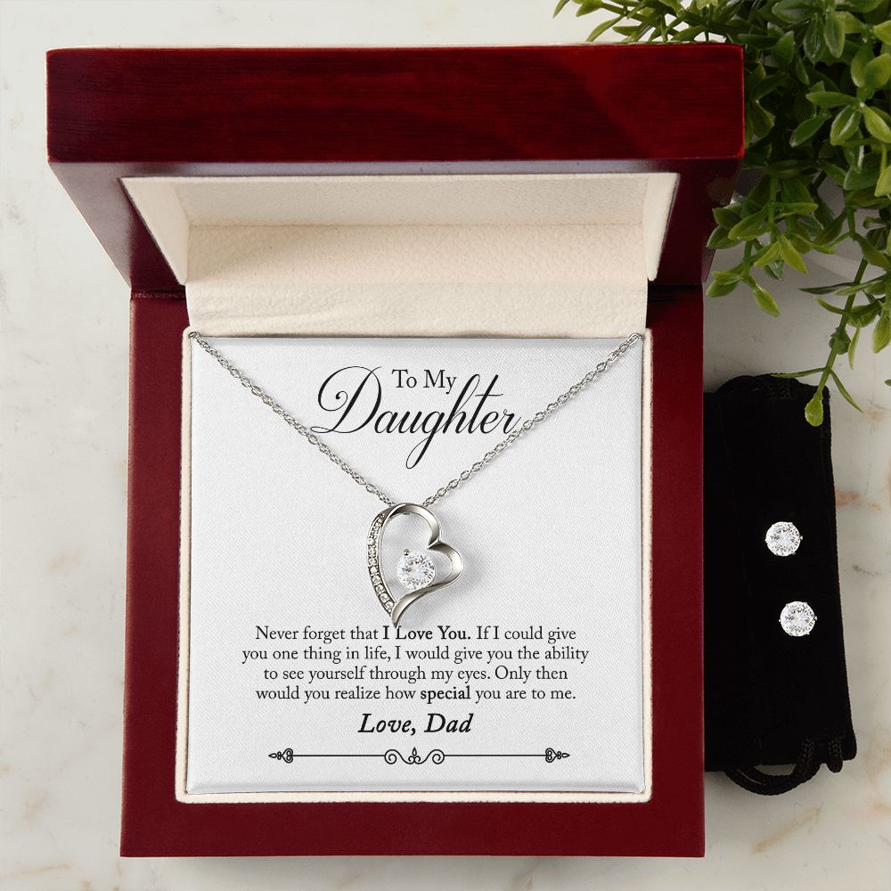 Daughter Forever Love Heart Jewelry Set | Custom Heart Design