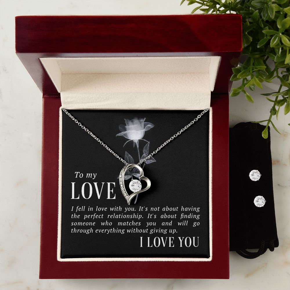Girlfriend Jewelry Set, Heart Necklace and Earring Set | Custom Heart Design