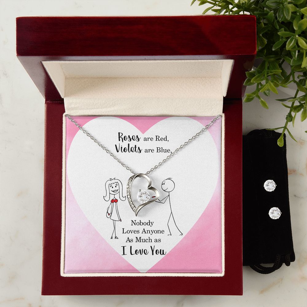 Girlfriend Jewelry Set, Heart Necklace and Earring Set | Custom Heart Design