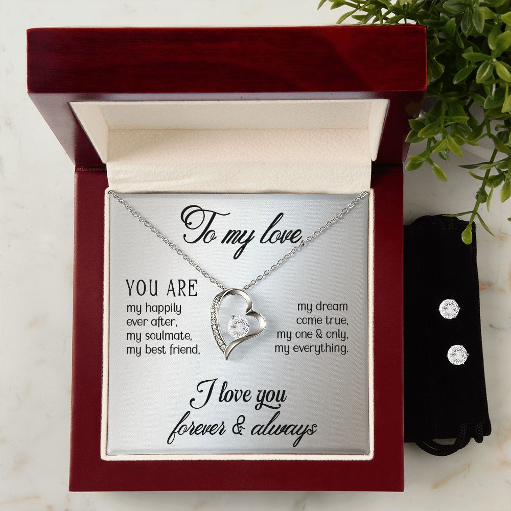 Girlfriend Jewelry Set, Heart Necklace and Earring Set | Custom Heart Design