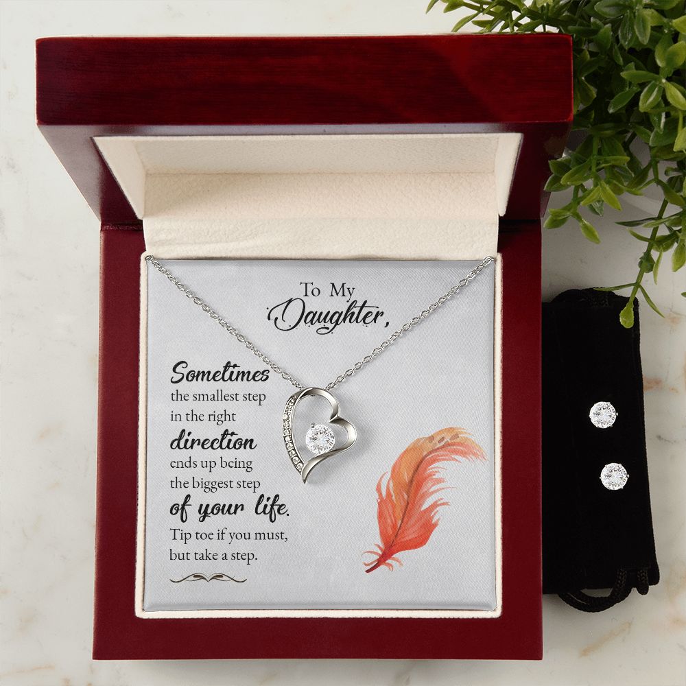 Daughter Forever Love Heart Jewelry Set | Custom Heart Design
