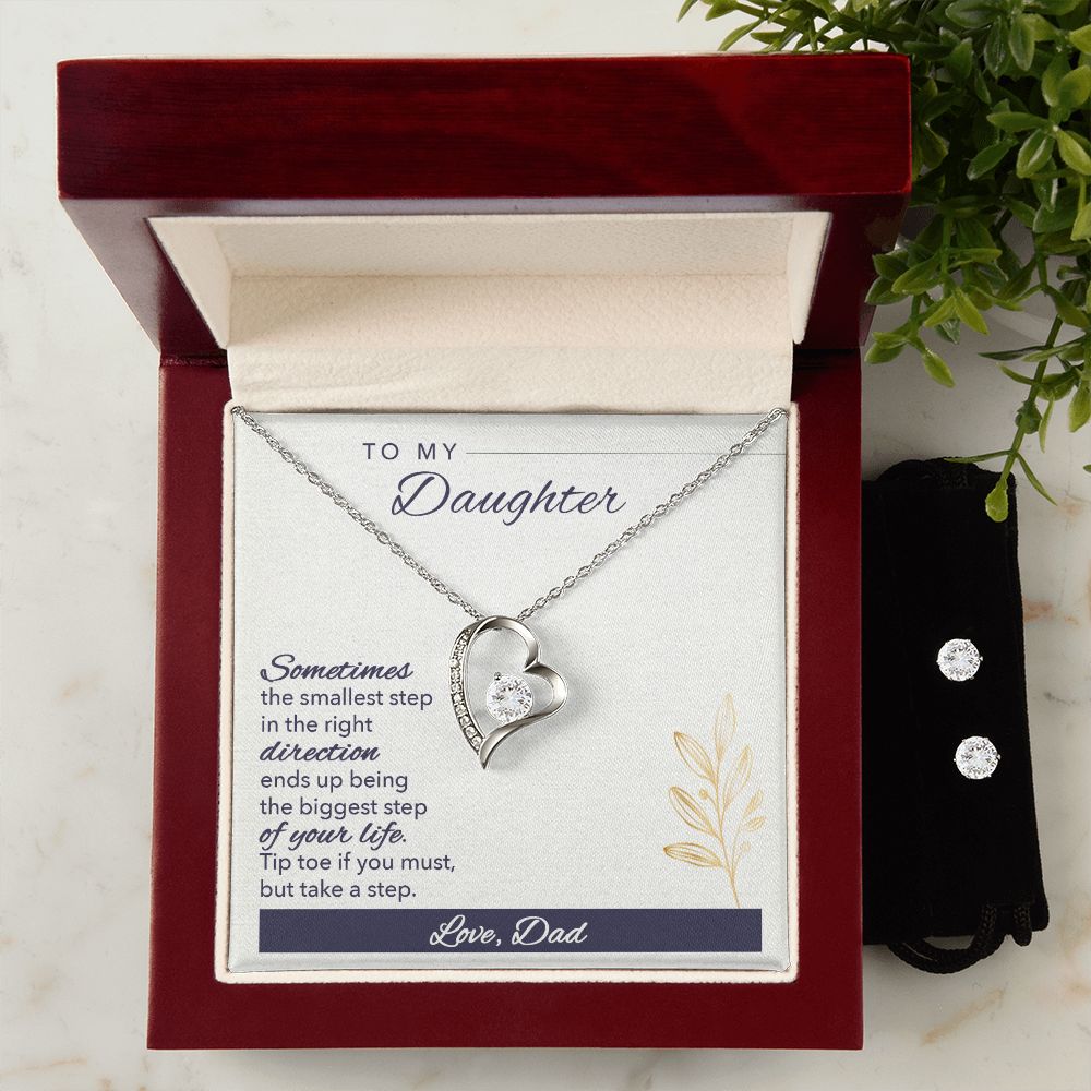 Daughter Forever Love Heart Jewelry Set | Custom Heart Design