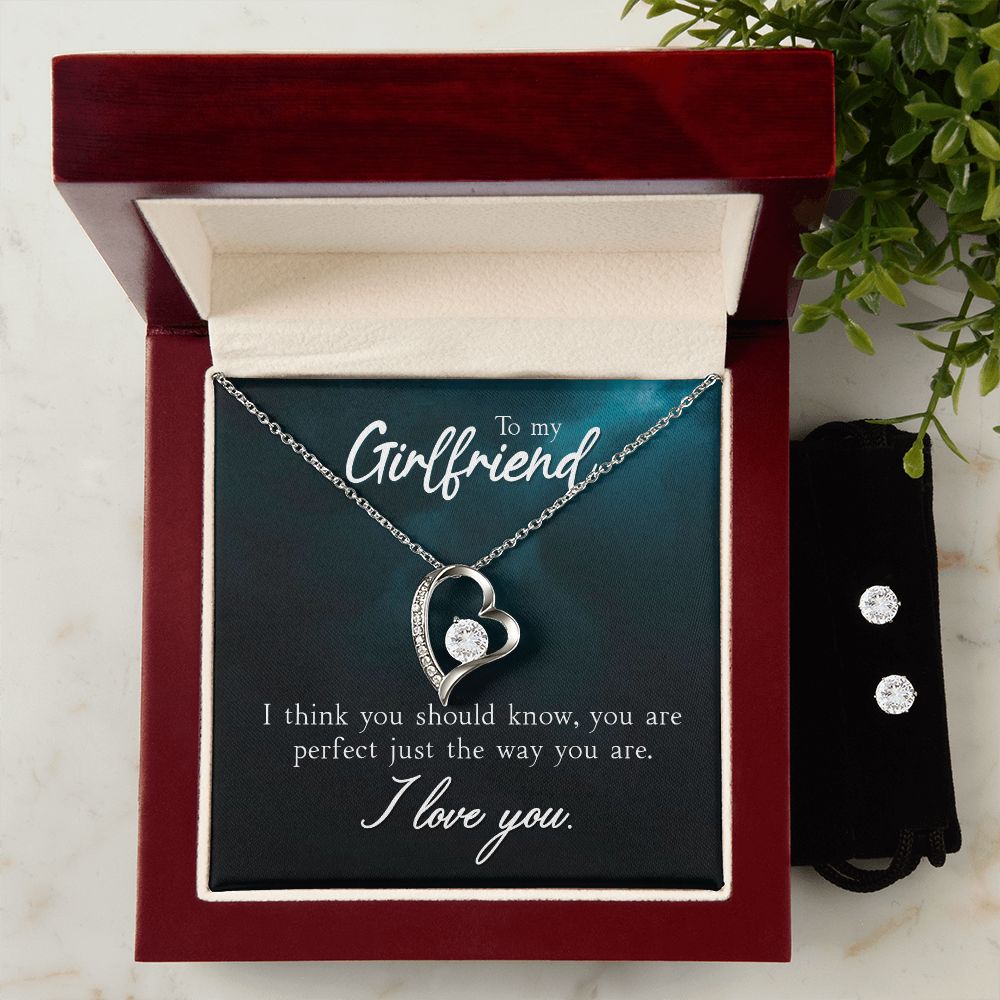 Girlfriend Jewelry Set, Heart Necklace and Earring Set | Custom Heart Design