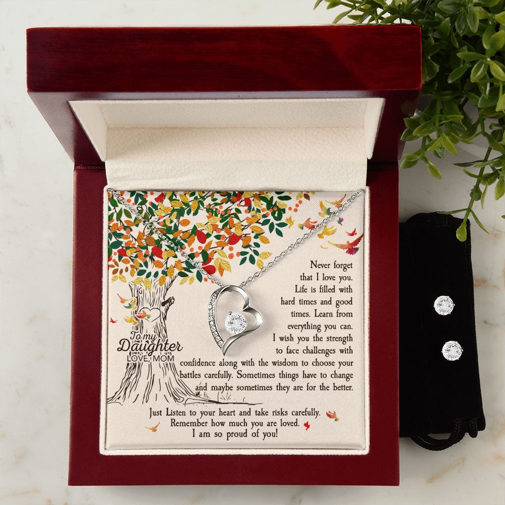 Daughter Forever Love Heart Jewelry Set | Custom Heart Design