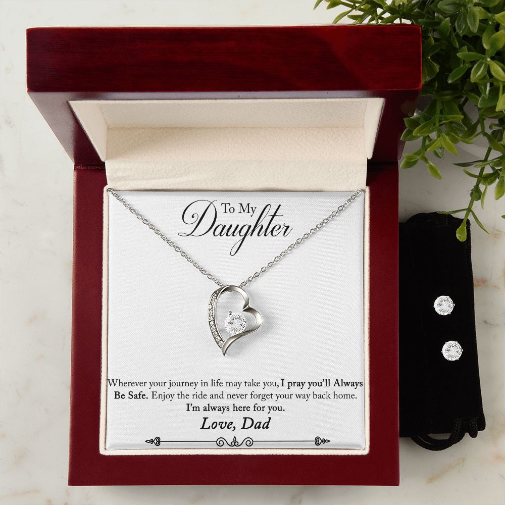 Daughter Forever Love Heart Jewelry Set | Custom Heart Design