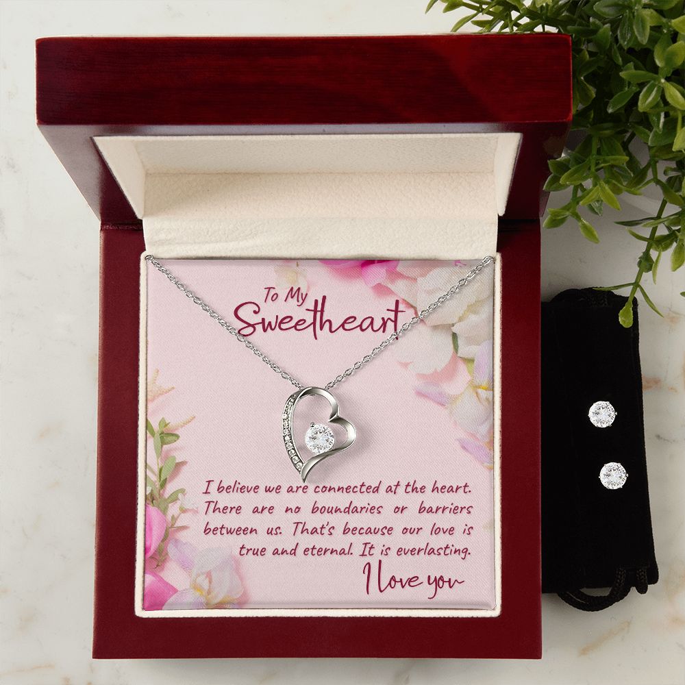 Girlfriend Jewelry Set, Heart Necklace and Earring Set | Custom Heart Design