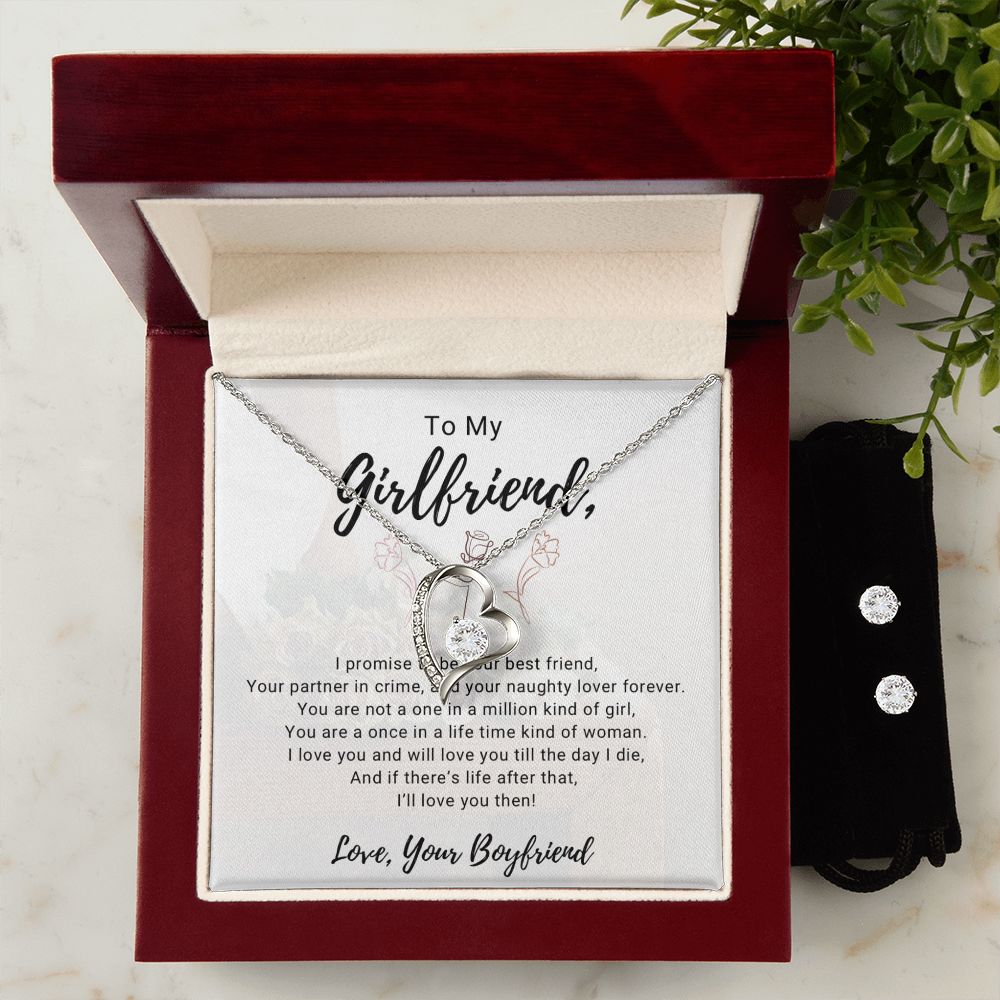Girlfriend Jewelry Set, Heart Necklace and Earring| Set | Custom Heart Design