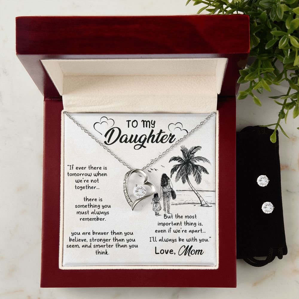 Daughter Forever Love Heart Jewelry Set | Custom Heart Design