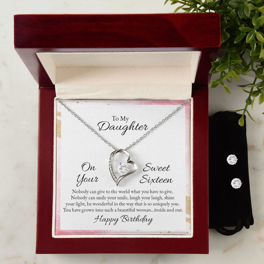 Daughter Forever Love Heart Jewelry Set | Custom Heart Design