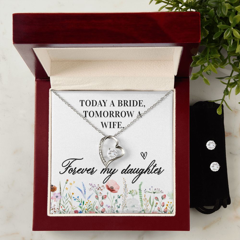 Daughter Forever Love Heart Jewelry Set | Custom Heart Design