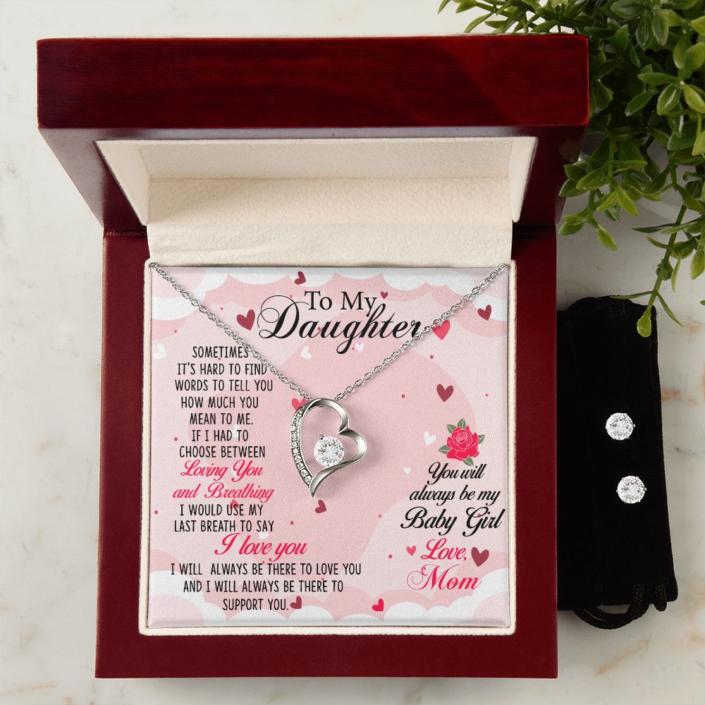 Daughter Forever Love Heart Jewelry Set | Custom Heart Design