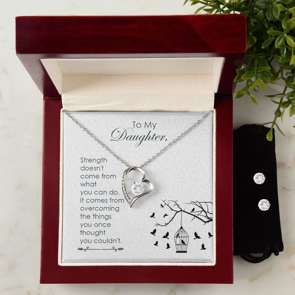 Daughter Forever Love Heart Jewelry Set | Custom Heart Design
