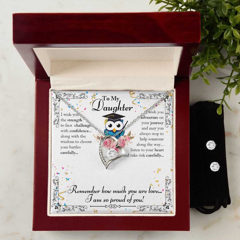 Daughter Forever Love Heart Jewelry Set | Custom Heart Design