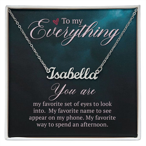 Custom Name Necklace-To my everything | Custom Heart Design