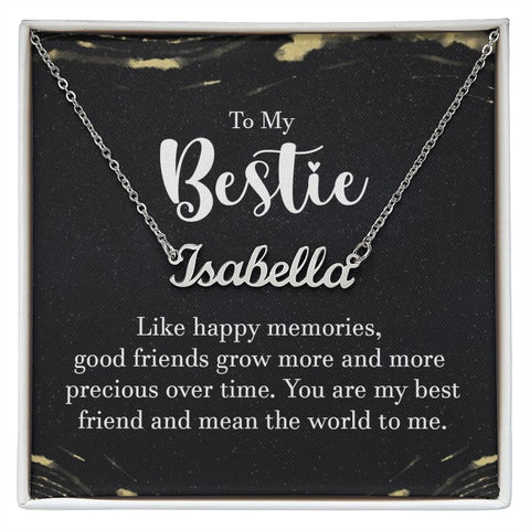 Bestie Name Necklace-Happy memories with you | Custom Heart Design