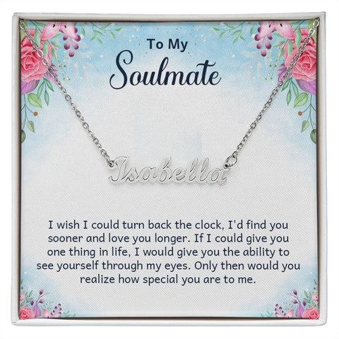 Soulmate Name Necklace-I wish I could turn back time | Custom Heart Design