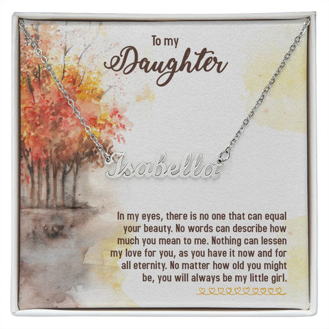 Daughter Name Necklace-No one can equal your beauty | Custom Heart Design