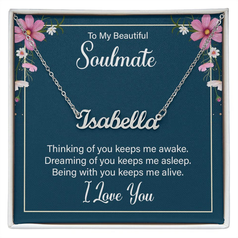 Soulmate Name Necklace-Thinking of you | Custom Heart Design