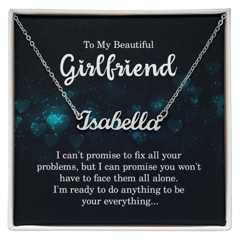 Girlfriend  Name Necklace-I can't promise | Custom Heart Design